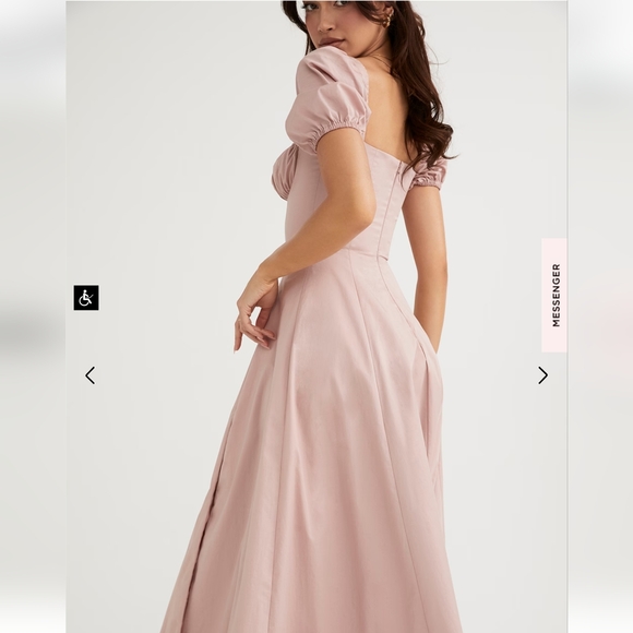 House Of CB Tallulah Blush Puff Sleeve Midi Dress - Picture 5 of 16